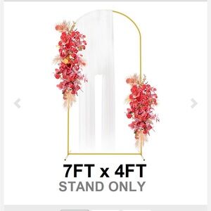 Gold Metal Wedding Arch Backdrop Stand | 7FT x 4FT | Event Decor